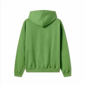 Sudadera con Capucha Verde para Hombre, Corte Regular, Color Sólido, Algodón French Terry, Ropa Casual de Otoño - Product Image 2