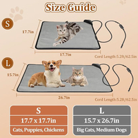 Tapis chauffant électrique pour animaux de compagnie OEM, pour chats et chiens, avec 3 minuteries et 3 niveaux de température, et cordon résistant aux morsures.