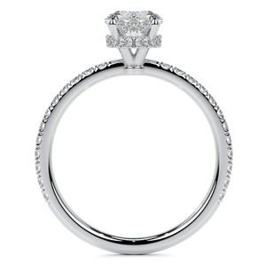 Anillo de Compromiso de Lujo SGARIT con Moissanita Corte Marquesa Holandesa de 10x5mm, Plata de Ley 925, Bañado en Oro Blanco, Engaste de Garras, Certificado - Product Image 4