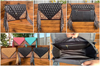 Tas Selempang Kulit Sapi Asli Jahitan Tangan Model Terbaru, Tas Bahu Kulit Berlapis Warna Cokelat untuk Wanita