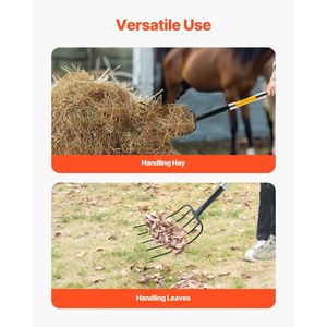 Forca da Giardinaggio a 5 Denti Rinforzata con Manico in Fibra di Vetro 57, Forca da Giardinaggio con Impugnatura a Y in Acciaio Forgiato per Scavare in Giardino - Product Image 6