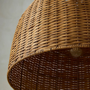 Lampe suspendue en rotin biologique de style zen japonais, minimaliste, artisanale, tissée à la main, pour îlot de cuisine, chambre à coucher - Product Image 5