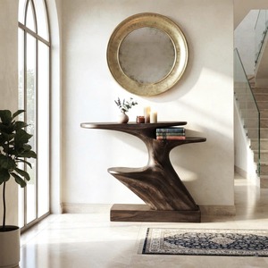 Handmade Luxury Modern Solid Wooden Console Table Living Room Wooden Top Console Table Hallway Entryway Entrance Narrow Table - Product Image 3