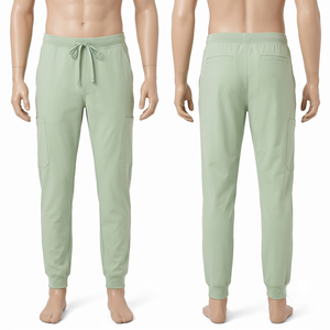 Pantalones Médicos para Hombre, 65% Poliéster, 35% Algodón, Sarga de 180 GSM, Blancos, con Bolsillos Tipo Cargo, Bordado Personalizado, Logotipo DTF - Product Image 3