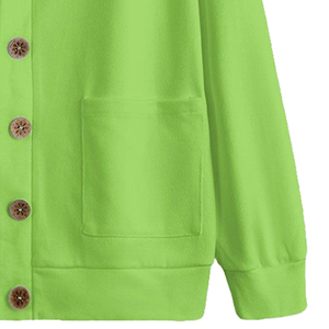 Cárdigan Casual Universitario para Mujer, con Letras Bordadas en la Parte Delantera, Tejido, Mezcla de Lana, Diseño Geométrico - Product Image 5