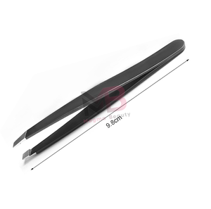 Prix d'usine, moins cher, pinces à épiler en acier inoxydable de 1,2 mm, outils de soin personnel, pinces à épiler biseautées noires et or rose - Product Image 6
