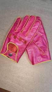 Leather Retro Bike Wear Gloves Wrist Length Breathable Thermal Unlined Daily Use Spring Summer Red - Product Image 4