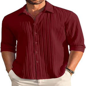 Camisas de negocios de algodón de alta calidad para hombres, informales, abotonadas para cuello de Polo, mangas completas, antiarrugas para uso en la oficina de adolescentes - Product Image 3