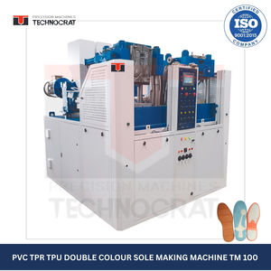 เครื่องขึ้นรูปพื้นรองเท้าสองสี TPR/TPU/PVC รุ่น TM-100 ควบคุมด้วย PLC ผลิตพื้นรองเท้าหลากสีได้ในระดับการผลิตสูง (สูงสุด 3000 ชิ้น/นาที) - Product Image 6