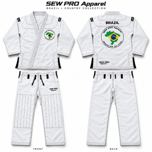 Uniforme de Jiu Jitsu SEW PRO Personalizado con Bordado de Mapa de Bandera Nacional, Chaqueta de Algodón y Poliéster de 320, 350, 450 GSM, Pantalones de 10 oz - Product Image 3