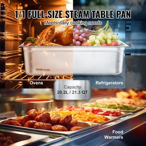 6 confezioni da tavola a vapore in acciaio inossidabile Anti-marmellata da 0.8mm di spessore padella da cucina commerciale profonda 6 pollici per ristorante - Product Image 3