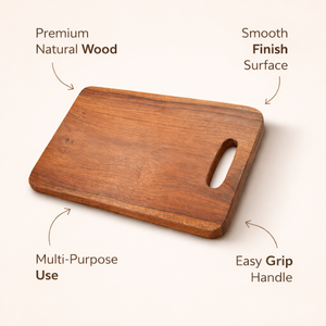 Tabla de cortar de madera maciza natural con ranura para jugos y orificio para colgar |   Bandeja de Madera Multiusos para Servir Carne, Frutas y Verduras - Product Image 5