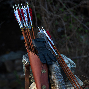 Gants de tir en cuir demi-doigts unisexes avec fermeture auto-agrippante, légers, pour le tir à l'arc, la chasse en extérieur et la pratique sur cible - Product Image 4
