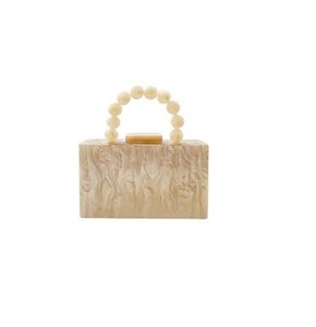 Bolso de Mano de Resina para Mujer, con Cadena Dorada, Forma Rectangular, para Bodas y Fiestas, Bolso de Mano de Resina Epoxi para Mujer - Product Image 4