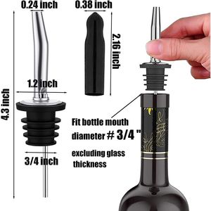 Set di 12 Versatori per Bottiglie in Acciaio Inox, Dispenser per Olio d'Oliva, Beccucci Erogatori per Alcolici - Product Image 2