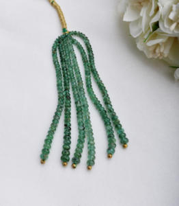 Perles lisses en émeraude zambienne, perles de pierres précieuses naturelles pour la création de bijoux fins - Product Image 4