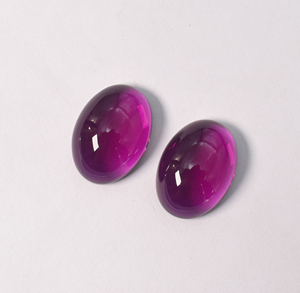 Lab Rhodolite <b>Garnet</b> 9X7 mm Cabochon Flat Back Lab Created Rhodolite <b>Garnet</b> Calibrated Sizes Loose Gemstone - Product Image 5