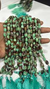 Cuentas Ovaladas Facetadas de Crisoprasa Natural de 7x9-8x10 mm, Cuentas de Crisoprasa como Piedra de Nacimiento de Mayo para la Elaboración de Joyas, Collares y Regalos, 8 Pulgadas - Product Image 3