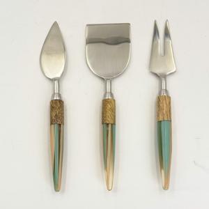 Stainless Steel Buffet Warmer Resin Handle Stainless Steel Cheese Sets Silver Plated Round Resin Handle Cheese Set - Product Image 1