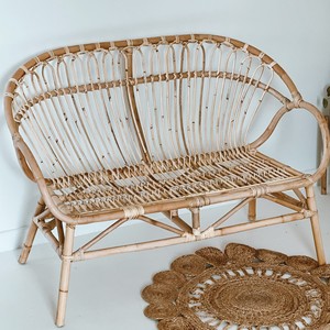 Sofá de ratán de gran venta para hotel, villa, cafetería, precio competitivo, sofás de banca de caña natural - Product Image 3