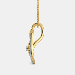 Collar con Colgante de Diamante Cultivado en Laboratorio con Diseño de Girasol en Oro Amarillo - Product Image 2