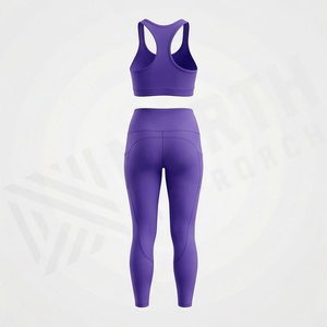 Custom Wholesale Women High Waist <b>Seamless</b> <b>Leggings</b> Sports Bra Set Stretchy 2 Piece Yoga Gym Fitness Wear Apparels - Product Image 2