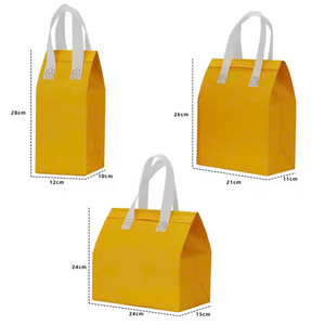 Insulated Lunch Bag PP Non-Woven Fabric With Handle Closure Food Storage Cooler Bag for Picnic, Milk Tea Fast Food Takeaway - Product Image 2