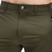 Celana Chino Pria Klasik Model Straight Leg Dengan Desain Depan Rata, Kancing Penutup Pinggang, Nyaman, Kasual, Untuk Kerja