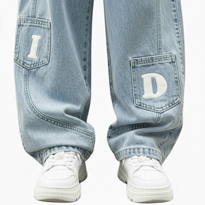 Jeans en denim vintage pour hommes, coupe droite, marque personnalisée, haute qualité, vente en gros, style décontracté, durable, coupe classique - Product Image 6