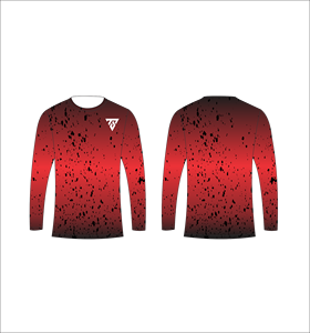 เสื้อยืดแขนยาวสีดำลายจุดสำหรับผู้ชาย ลายสาดสีแบบดิสเทรส คอกลม สไตล์ลำลอง สตรีทแวร์ เสื้อสำหรับออกกำลังกาย - Product Image 2