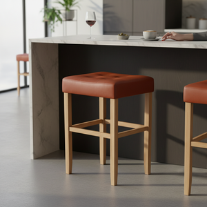 Taburete de Bar, Taburete de Cocina, Taburete de Bar Moderno Tapizado en Cuero PU sin Respaldo - Product Image 6