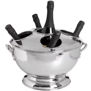Seau à glace en métal argenté de haute qualité avec poignées, bac à champagne et refroidisseur à bière en acier inoxydable - Product Image 4