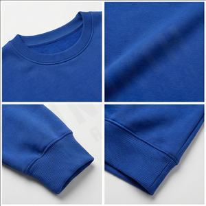 Pulls en molleton de coton lourd de haute qualité 2025, logo personnalisé, uni, teint, anti-froissement, pour hommes, hiver, OEM - Product Image 4