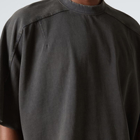 T-shirts décontractés pour hommes en jersey respirant et écologique, en coton lavé, coupe carrée courte, imprimé personnalisé sur le devant, style streetwear de créateur