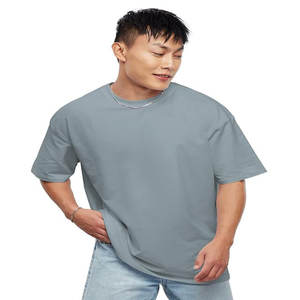 Conjunto de Camiseta y Pantalones Cortos de Alta Calidad, Estilo Urbano, 245g, 100% Algodón, Hombros Caídos, Corte Holgado, para Hombre - Product Image 1