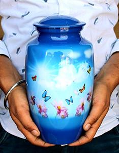 Prestigious Aluminum <b>Keepsake</b> <b>Memorial</b> Cremation Urn Ash Holder Crafted With Refined Texture And Secure Top Closure - Product Image 5