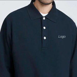Camisas Polo Personalizadas con Logotipo, 100% Algodón, Secado Rápido, Color Sólido, Manga Larga, Casuales para Hombre - Product Image 2