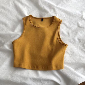 Women Knitted Solid Color Halter Neck Crop Tank <b>Top</b> Casual Style Green - Product Image 5