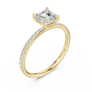 แหวนแต่งงานเพชรทรง Asscher 1 กะรัต ทองคำแท้ 14k คุณภาพ E VS1 เพชรเพาะเลี้ยงในห้องปฏิบัติการ พร้อมใบรับรอง IGI สำหรับผู้หญิง ขายดี - Product Image 3