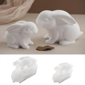 Candle Rabbit Easter Aromatherapy Gypsum Cement <b>Resin</b> Candle Silicone <b>Mold</b> - Product Image 3