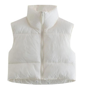 Chaleco Acolchado de Invierno para Mujer, Estilo Casual, de Algodón, Impermeable, Duradero, con Cuello Alto, Chaleco Acolchado Liso al por Mayor - Product Image 5