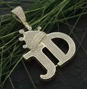 Colgante de letra plateado con colgantes de calidad de lujo, estilo hip hop, colgante unisex, joyería. - Product Image 3