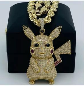 Colgante de Cadena Cubana de Oro Amarillo de 14K para Hombre, Hecho a Mano, Estilo Hip Hop, con Moissanita VVS1 y Plata de Ley 925, para Fiesta, EE. UU. - Product Image 3