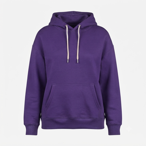 Sudadera con Capucha Unisex Color Lavanda, Corte Holgado, Felpa de Algodón, Diseño Casual con Bolsillos, Tejido de Punto, Manga Larga, Estilo Otoñal - Product Image 4