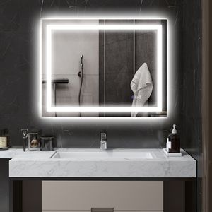 Specchio LED da Bagno Dimmerabile 35'' X 28'' con Funzione Anti-Appannamento, Memoria e Temperatura Colore Infinita, Retroilluminato/Anteriore Illuminato - Product Image 2