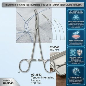 Pinzas para entrelazamiento de tendones curvadas de 150 mm - Product Image 2