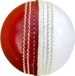 Pelota de críquet de cuero cosida a mano, roja y amarilla, para práctica de bateadores, que cumple con las normas de la MCC, con logotipo personalizado, pelota de cuero premium. - Product Image 6