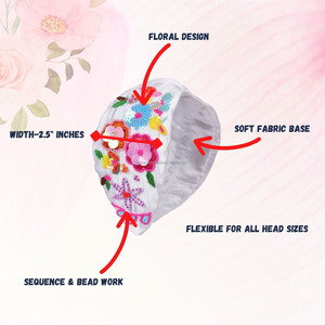 Nouveau Bandeau Fait Main en Tissu Blanc Brodé avec Nœud Croisé Large pour Enfants, Style Mignon et Tendance - Product Image 2