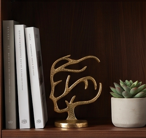 Sculpture d'arbre abstraite moderne en laiton, centre de table artistique en métal doré pour la décoration du salon - Product Image 6