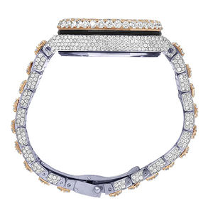 Montre à quartz pour homme en acier inoxydable, style Hip Hop, sertie de moissanite et de diamants VVS, avec lunette premium, bracelet de 20 mm et verre traité, tendance - Product Image 6